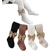 Ashmyova Baby Girl Tights Knit Bowknot Mesh Lace Stockings Toddler Pantyhose Infant Leggings