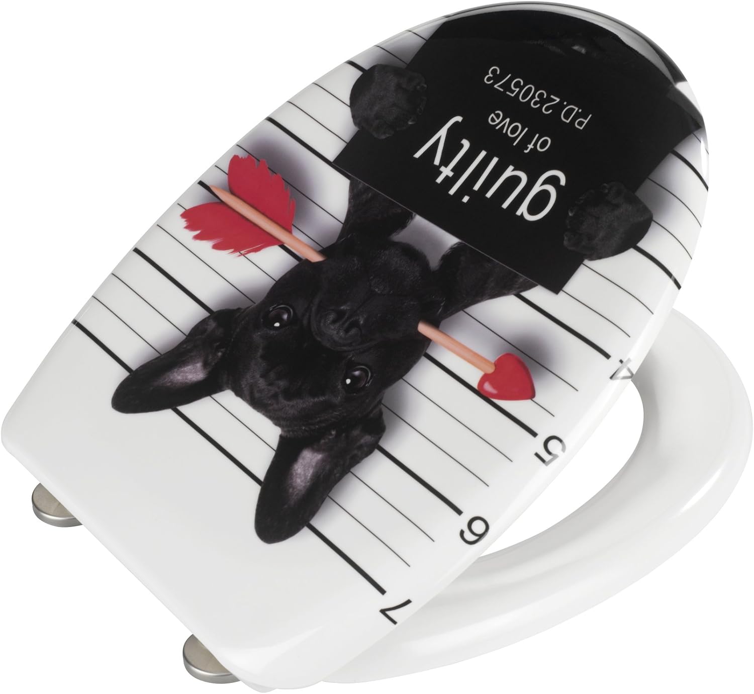 Wenko Guilty Dog Toilet Seat, Duroplast, MultiColour, 38 x 45 x 10 cm BigaMart