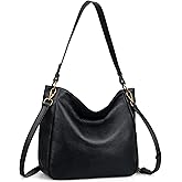 befen Genuine Leather Hobo Crossbody Bags for Women Vintage Leather Purses Soft Handbags Shoulder with 2 Detachable Straps