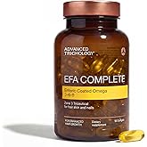 EFA Complete with Optimal Omega 3 6 9 Levels of Potency Flax Oil, Fish Oil, Borage Oil, and Evening Primrose Oil 800mgs (90count) 3rd Party Tested - High in GLA and 369 Omegas