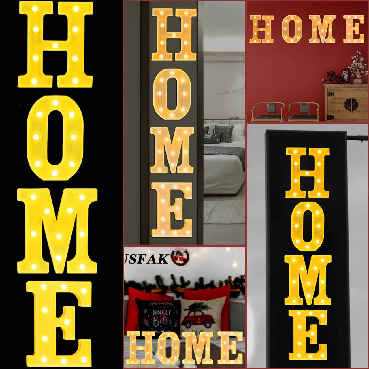 Photo 1 of GPUSFAK Letters Wall Decor - Home Marquee Light Up Letters Hanging Letter Sign LED Letter Number Light Sign Decoration for Living Room Bedroom Office Home Table White