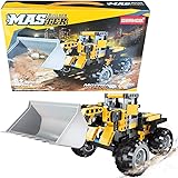 STEM Construction Toys | Bulldozer Building Kit, Front Wheel Loader - Top Educational Engineering Toy Set for Boys and Girls 