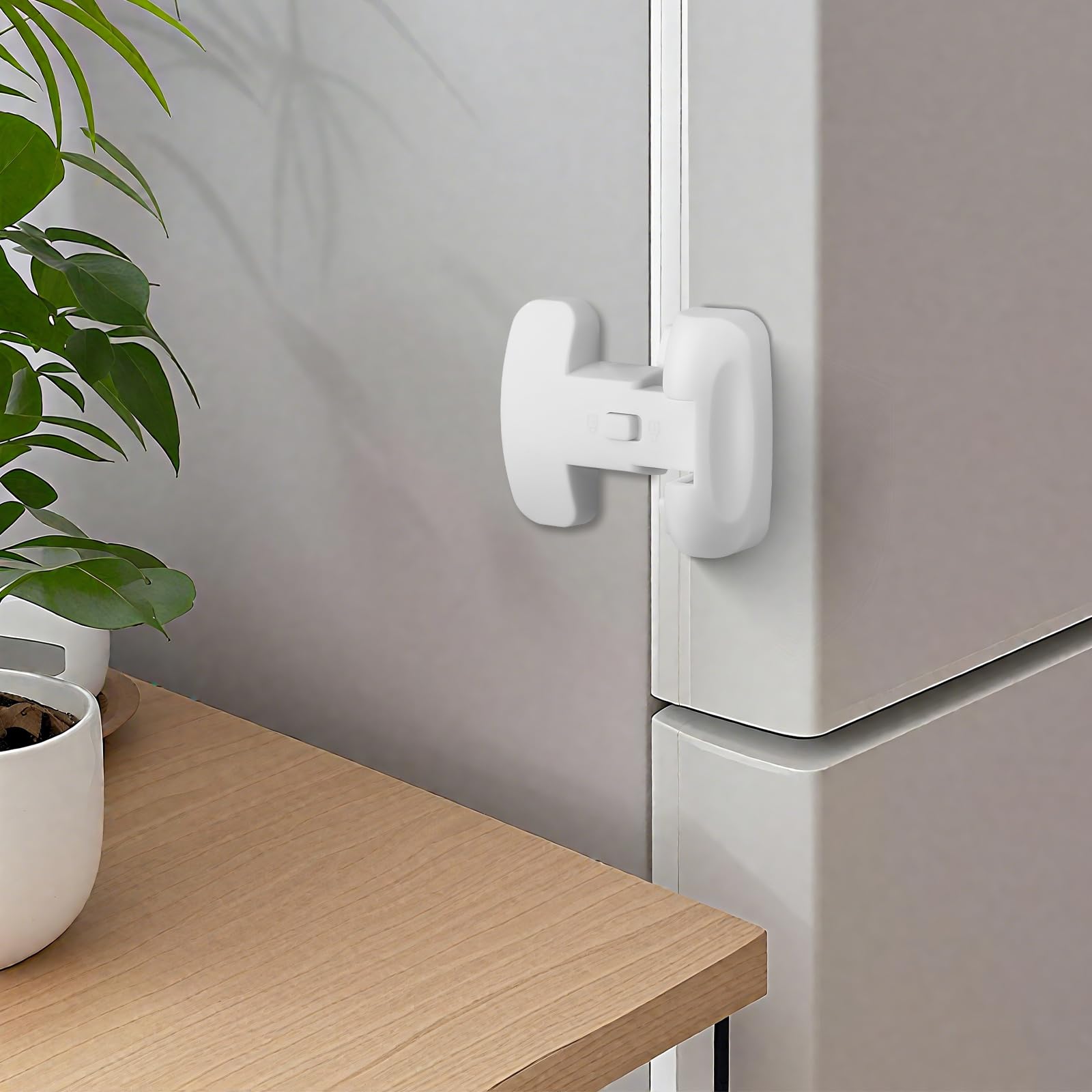 Photo 1 of 2PCS Heavy Duty Protection Fridge Lock for Refrigerator Cabinets,Drawers,Child Safety Cabinet Locks,Easy Install Without Keys?White.