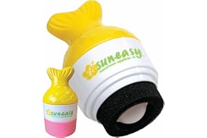 YAYA ORGANICS Sun-Easy Sunscreen Applicator, Refillable Roll-On with Sponge for Kids and Babies, Fun, Fast and Mess-Free application, Holds 80 ml, Fish/Pink Cap