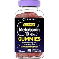 Melatonin Gummies 10mg | 180 Count | Adult Nighttime Sleep Aid | Natural Berry Flavor | Vegan, Non-GMO, Gluten Free | by…