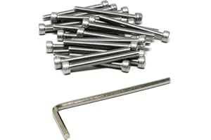 iexcell 50 Pcs M4 x 40mm Thread Pitch 0.7 mm Stainless Steel 304 Hex Socket Head Cap Screws Bolts Kit