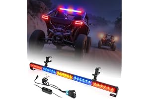 Lupar 30'' UTV LED Chase Light Bar w/ 1.75''-2'' Roll Cage Mount Bracket Rear Flashing Lightbar w/Brake, Running, Turn Signal & Strobe Lights for Polaris RZR Can-Am Yamaha Kawasaki 4x4 Trucks (RBYBR)