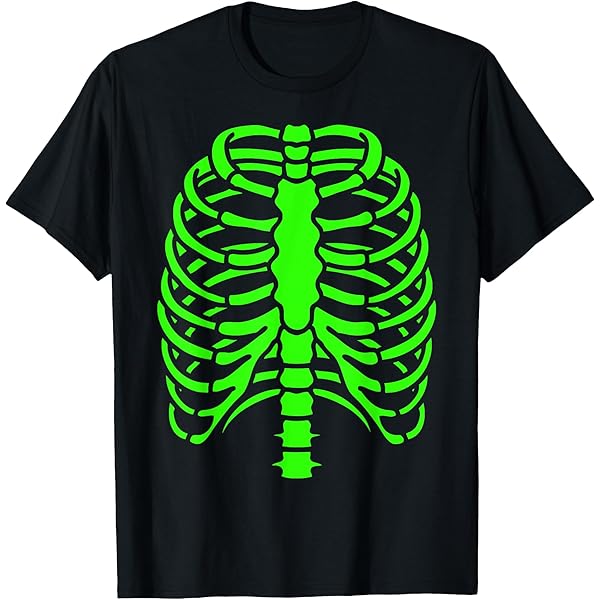 Amazon.com: Scary Neon Green Skeleton Bones Halloween T