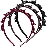 YALOJE 3 Pcs Headband with Clips, 90s Butterfly Hair Clips Headband | Braided Weave Bangs with Teeth for Women Non-Slip Clip Headbands Hair Accessories for Styling Decoration- 3 Colors