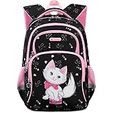 Cusangel Cute Cat Backpack for Girls Kawaii Backpack for Preschool Elementary Kindergarten,Large Capacity,16 Inch