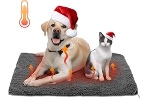 Nobleza Self Heating Pet Pad, Super Soft Thermal Dog Crate Bed Mat for Sleeping, Washable Anti-Slip Self Warming Cat Kennel Pad for Small Medium Large Cats Dogs Indoor Outdoor (Darkgray, L)