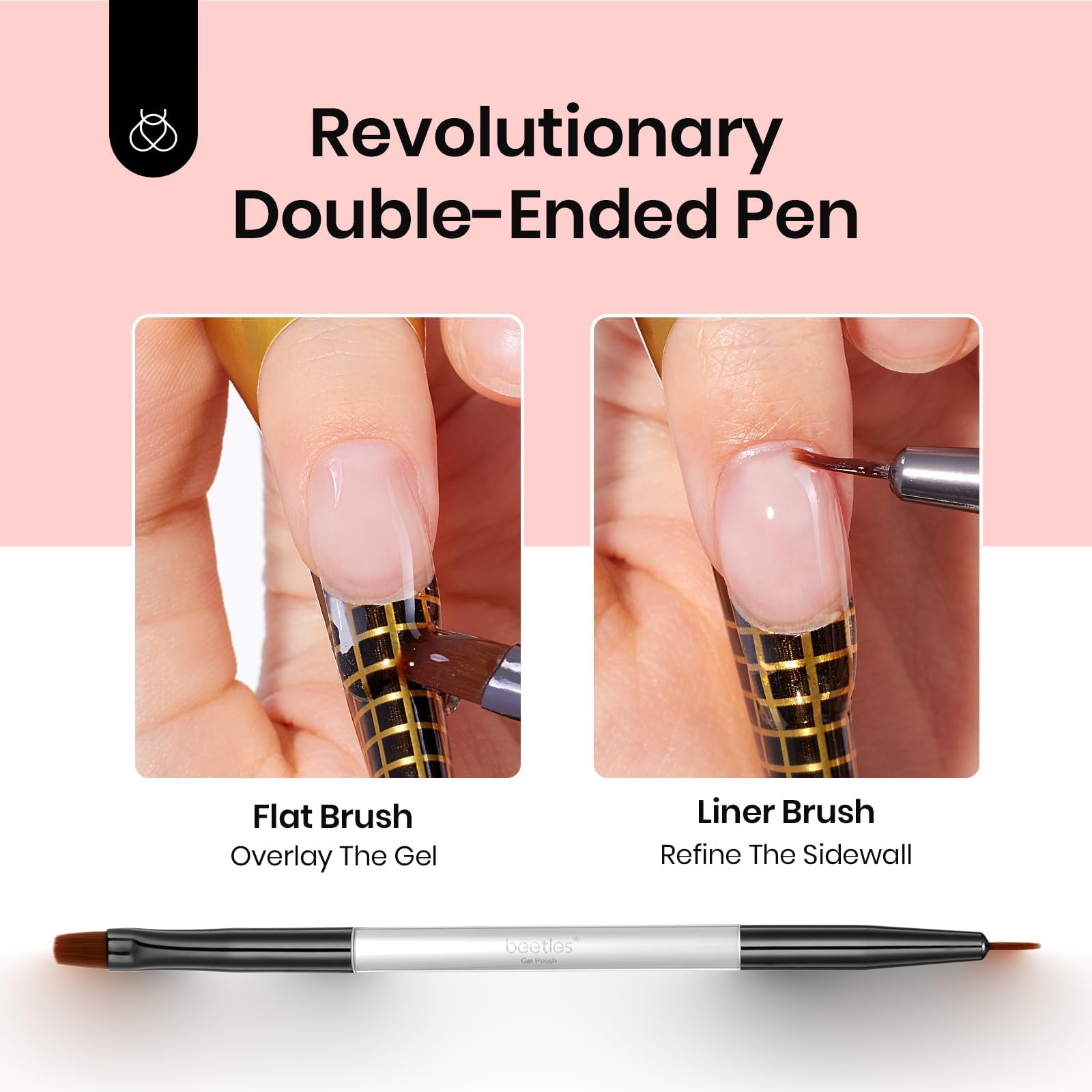 Beetles Builder Gel for Nails-10 in 1 30g *3 Colors Builder Gel Nail Kit Nail Extension Clear Nude Pink Hard Gel Sculpted Gel with Base Top Coat Nail Forms Nail Pen Nail Art Manicurist Gift for Women - Image 3