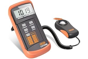 Dr.meter LX1330B Digital Illuminance Light Meter, 0-200,000 Measurement Range Lux Meter, Lighting Intensity Brightness Measurement for Indoor Outdoor, Light Meters for Plants