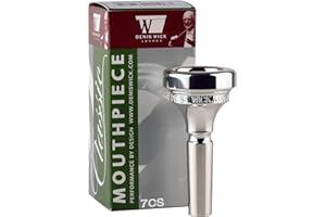 Denis Wick Classic Trombone Mouthpiece Silver Plated, 5880-7CS - V-Type Design for Focused Tone & Smooth Response - Small Shank Trombone Accessory for Clear Articulation - 25.4 x 6.2 x 6.24mm