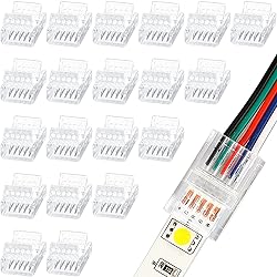 Flutesan 20 Pcs 5 Pin 12 mm LED Strip Connector RGB