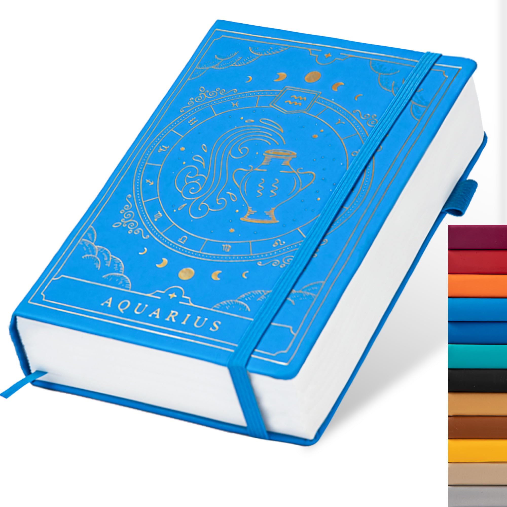 TIEFOSSI Constellations A5 Dotted Hardcover Journal Notebook, 100gsm 400pages Writing Paper, Bullet Organizers Notebook for Women, Men, Teens (Aquarius)