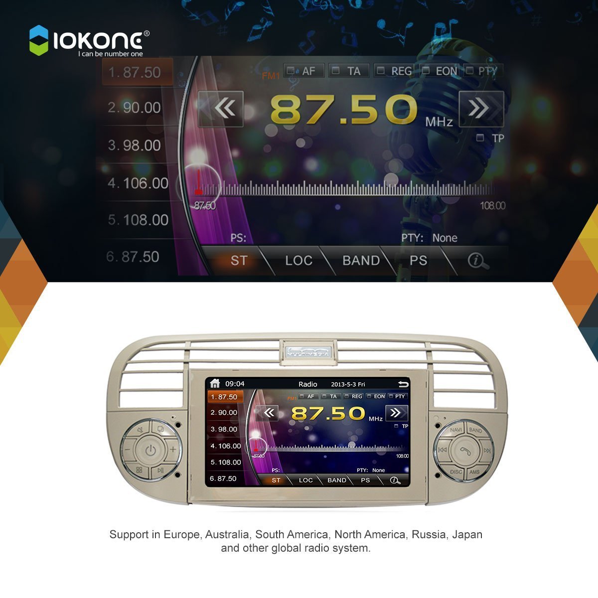 超人気の Iokone Fiat 500 フイアット6 2インチ 八核 Android 6 0 Gpsナビゲーション自動車ラジオステレオプレーヤー オーディオ一体型ナビ 内蔵カーナビ Bluetoothと無線wifiもあり特にandroid6 0システムと32gbカード付き 白 B077g8nfby 白 白 安い購入 90a3acu