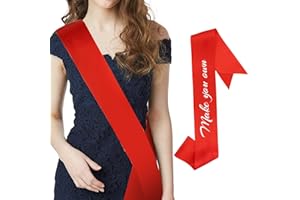 CIEHER Red Blank Sash, Birthday Sash, Bride to Be Sash, Plain Sash, Sashes for Pageants, Custom Sash, Prom Court Sash, Senior Sash 2024, Mom to Be Sash, Party Decorations, Make Your Own Sash