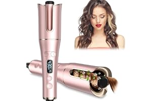 LALUZTOP Automatic Curling Iron, Auto Hair Curler Wand with 4 Temperatures & 3 Timers & LCD Display, Curling Iron with 1" Large Rotating Barrel, Dual Voltage Auto Shut-Off Spin Iron for Hair Styling