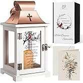 HugMemories Memorial Lantern, Bereavement Sympathy Gifts for Loss of Loved One Mother Father Brother Sister, Sympathy Lantern Condolences Funeral Gifts in Memory of Loved One with LED Candle