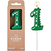 PHD CAKE 2.76 Inch Green Dinosaur 1 Number Birthday Candles, Dinosaur Number Candles, Cake Number Candles, Party Celebration