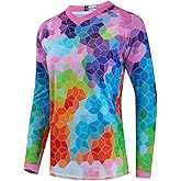 Mountain Bike Jersey Women, Ladies Dirt Bicycle Shirt for Motorcycle Motocross BMX Moto Mx Riding Workout Offroad