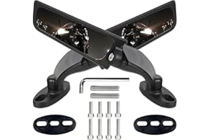 SCERYMO Large Size Motorcycle Mirrors, Stealth Mirror Side Mirrors, Wing Rear View Mirror for Honda CBR250R CBR300R CBR500R CBR600RR CBR1000RR Kawasaki Ninja 300 400 650 ZX6R Suzuki GSXR 600 750 Ducati Yamaha