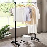 Vivo Technologies Adjustable Mobile Tidy Clothes Rail Rack with Castors