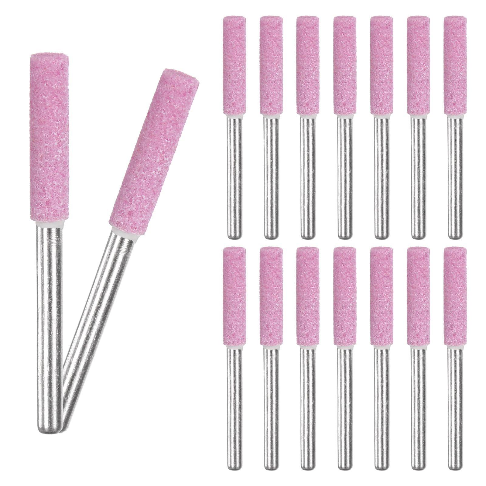 M METERXITY 16-Pack 5/32 Inch Titanium Plated Diamond Chainsaw Sharpener, High Hardness Grinding Stone Chainsaw Sharpening Kit for Electric Chainsaw Sharpener/Stone Carvings [3mm Pink]