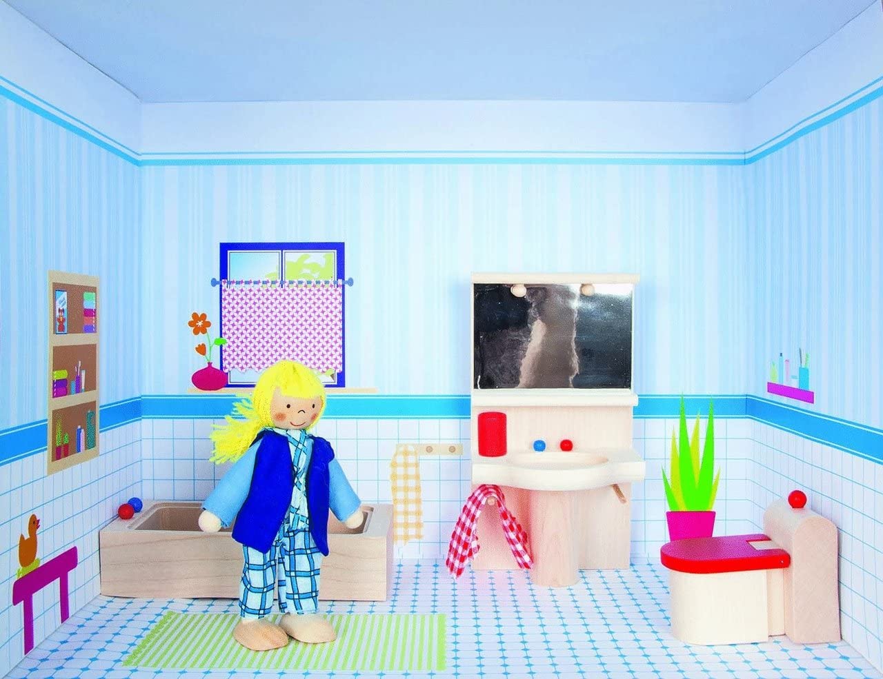 Rulke Rulke22879 Dollhouse on Shelf Bathroom Toy