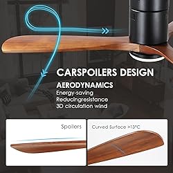 Mpayel 52" Wood Ceiling Fan With Light and Remote