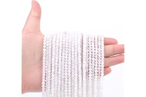 WTIAN Moonstone Natural Gemstone Square Cube Stone Beads,Spacer Loose Beads for Jewelry Making Bracelet Necklace Earrings,80-90Pcs(4mm)
