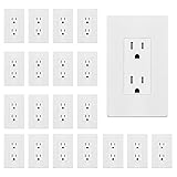 ENERLITES White Decorator Receptacle with Screwless