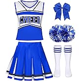 ZGXYZXMY Cheerleader Costume for Girls Cheerleading Outfit Kids Halloween Party Birthday Gift