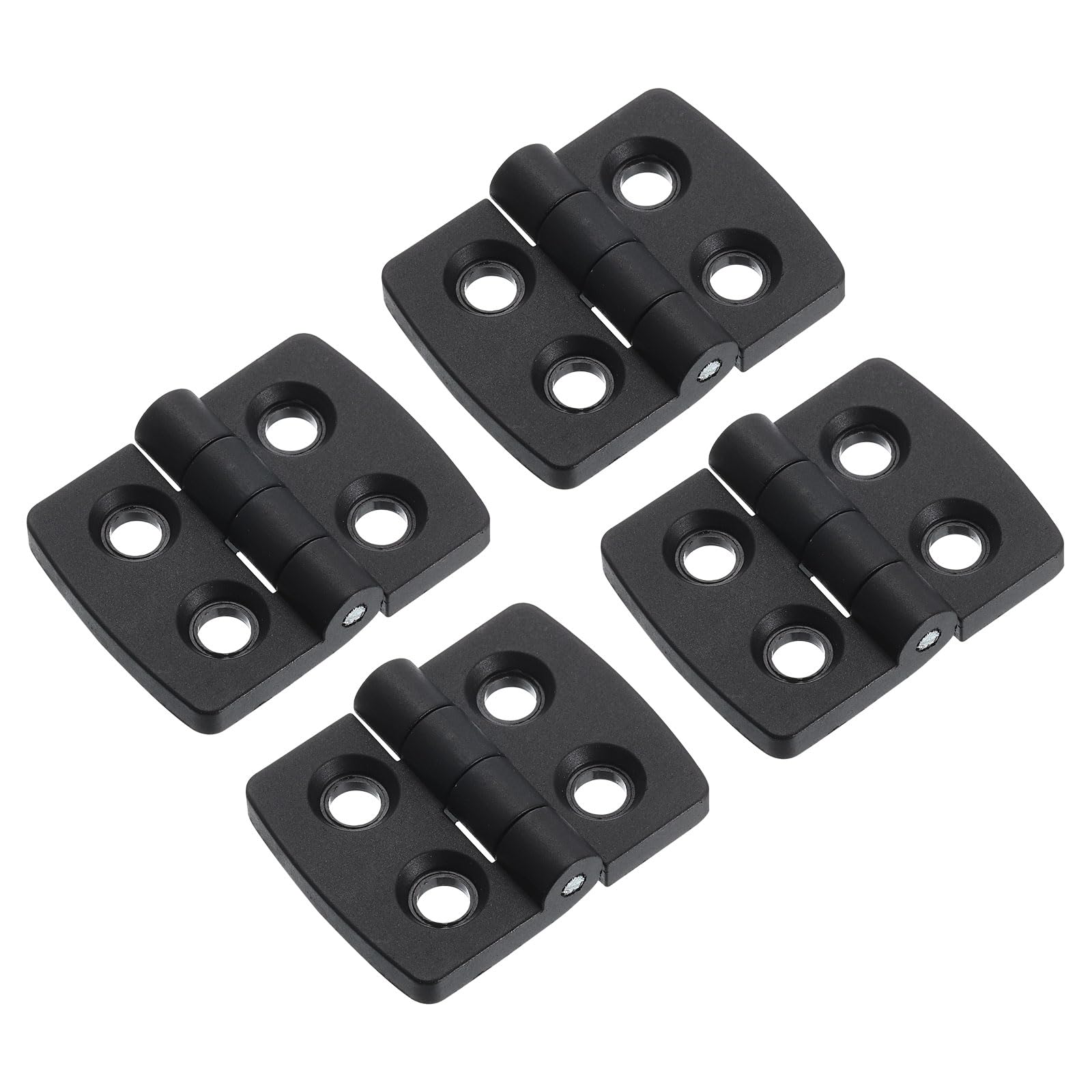 Photo 1 of uxcell 4Pcs Torque Hinge, 40x30x4mm Nylon Adjustable Position Control Hinges, Self-Closing Door Hinges with 5mm Hole for Electronics Box Wooden Furniture Cabinet Hardware, Black