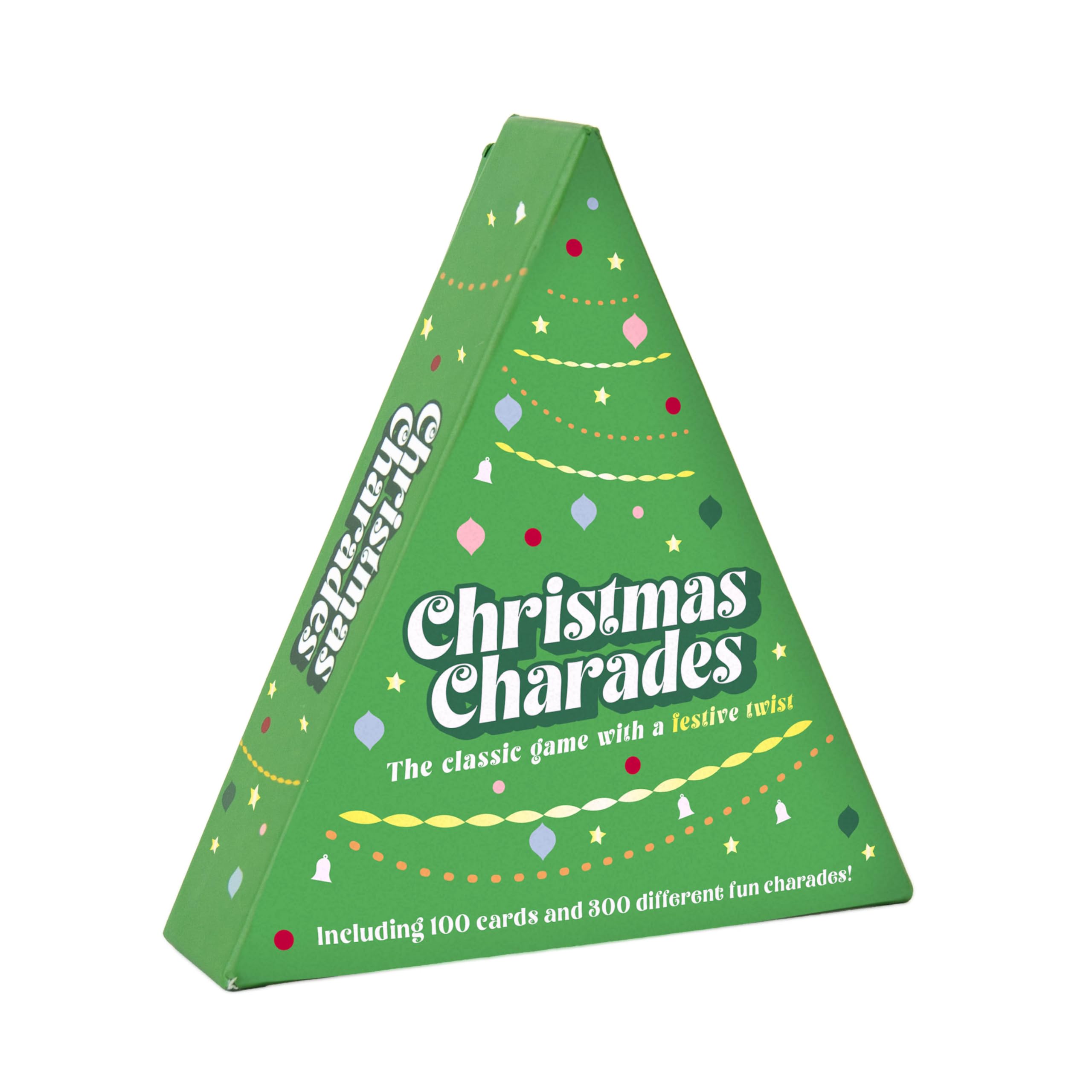 Gift Republic Christmas Charades Game Fun Festive Family-Friendly Mime Game with 300 Charade Prompts for Kids & Adults100 Tree-Shaped Cards in a Box, Green