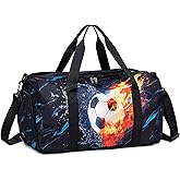 LEDAOU Kids Duffle Bag Boys Girls Overnight Travel Sport Gym Bag Weekender Carry On Shoulder Bag with Shoe Compartment & Wet Pocket