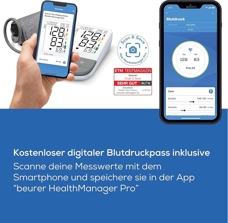 BM 53 Oberarm-Blutdruckmessgerät, klinisch validiert für Schwangere