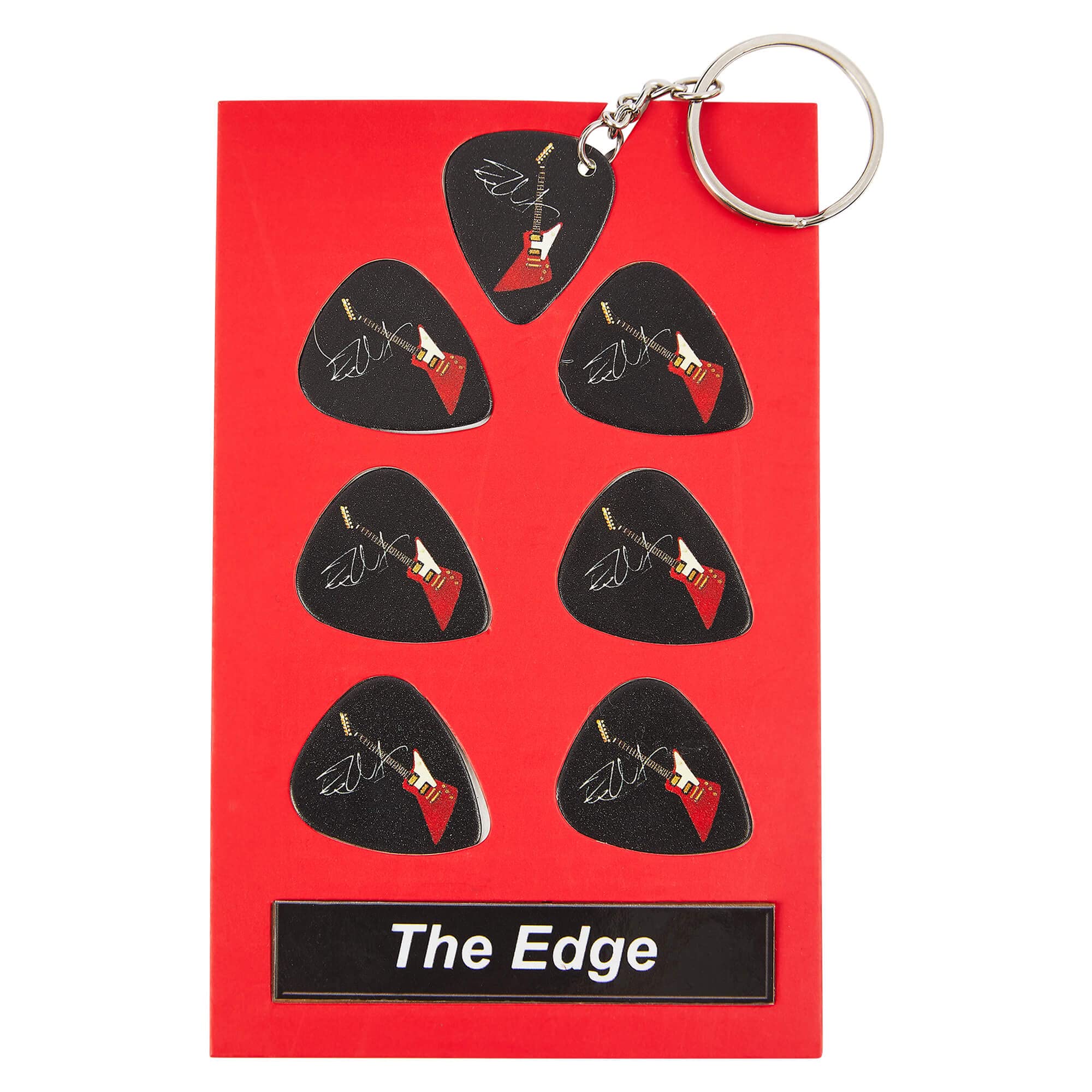 Axman The Edge Guitar Plectrum Gift Set | 6 Artist Plectrums | 1 Artist Keyring