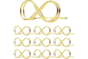 Emperoch 10 Pcs Table Number Holder Stands, 2.6inch Metal Table Card Holders, Bow Shape Photo Picture Cards Display Stand for