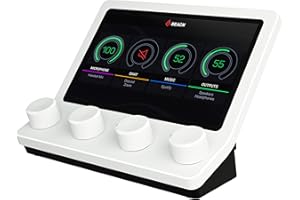 BEACN Mix USB C Audio Controller | Windows Audio Mixer for PC Gaming or Work | 4-Channel Audio Control with 5" Full-Color Display & Precision Knobs | Drag-and-Drop Customization (White)