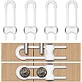 LLOOC Cabinet Locks for Babies,Child Proof Cabinet Locks,4 Pack U-Shaped Baby Proofing Cabinets,Child Locks for Cabinets and Drawers,Child Safety Cabinet Locks with Adjustable(White)