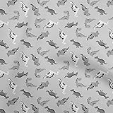 oneOone Cotton Cambric Gray Fabric Colorful