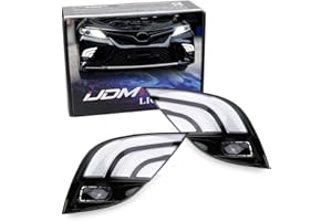 iJDMTOY Switchback LED Daytime Running Lights Assy Compatible with 2018-2020 Toyota Camry SE XSE TRD Trims, JDM Style White/Amber DRLs w/Sequential Flash Turn Signal Feature