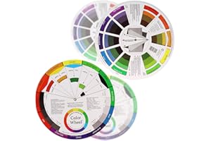 TAEFUWR 2PCS Artist Color Wheel Chart for Color Mixing and Learning Colors - Color Wheel Poster with Fan and Wheel Spinner, Ideal for Color Catchers and Coat of Many Colors (23cm/9In)