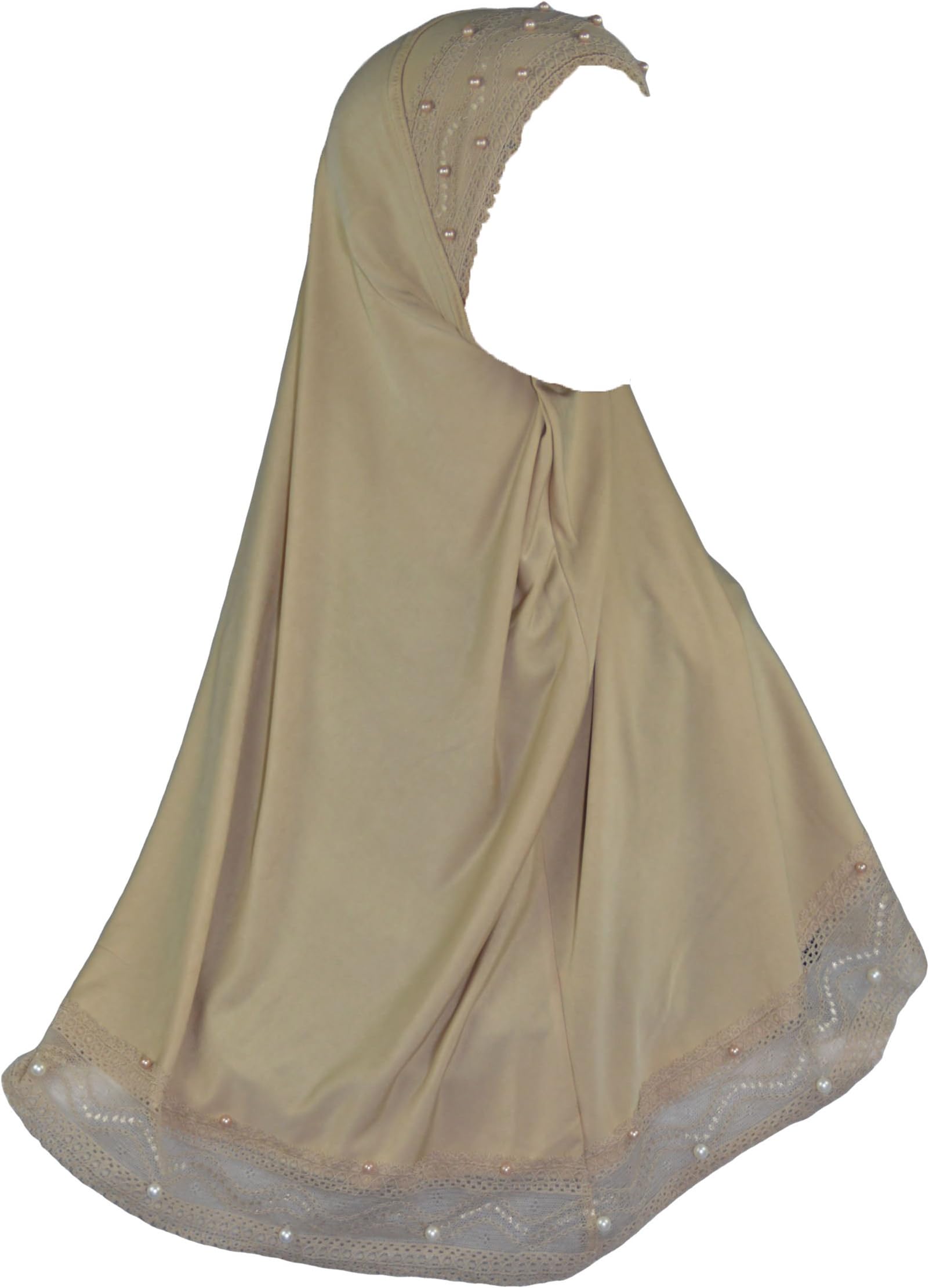 1 Piece Layla readymade Hijab with Lace & pearls