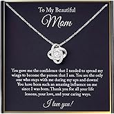 Mom Necklace Gift from Son or Daughter, To My Mom Message Jewelry, Sentimental Keepsake, Christmas Birthday Mother’s Day Gift
