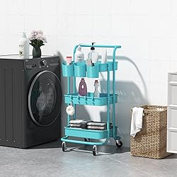 ALVOROG 3-Tier Rolling Utility Cart Storage Shelves
