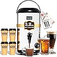 WantJoin Electric Heating Beverage Dispenser-75 Cup Hot&Cold water Urn-Stainless Steel Premium 12 L/3.2 Gallon Hot Drink Dispenser with Spigot for Coffee & Hot tea,Cold Milk,Water,Juice(Silver)
