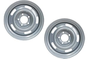SPEEDWAY MOTORS GM Rally Truck Wheel Set, 5 on 5 Inch Bolt Pattern, 15x7, Silver